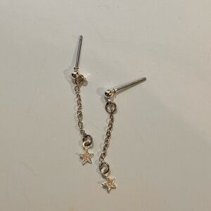 Silver Star Dangle Earrings